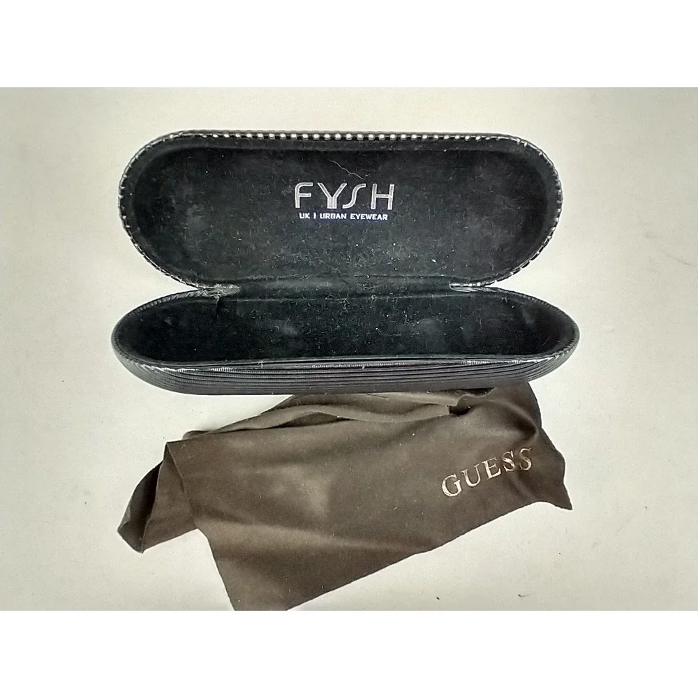 Fysh UK 3378 111 Brown White Rectangular Eyeglass Frames 52-18-135 with Case